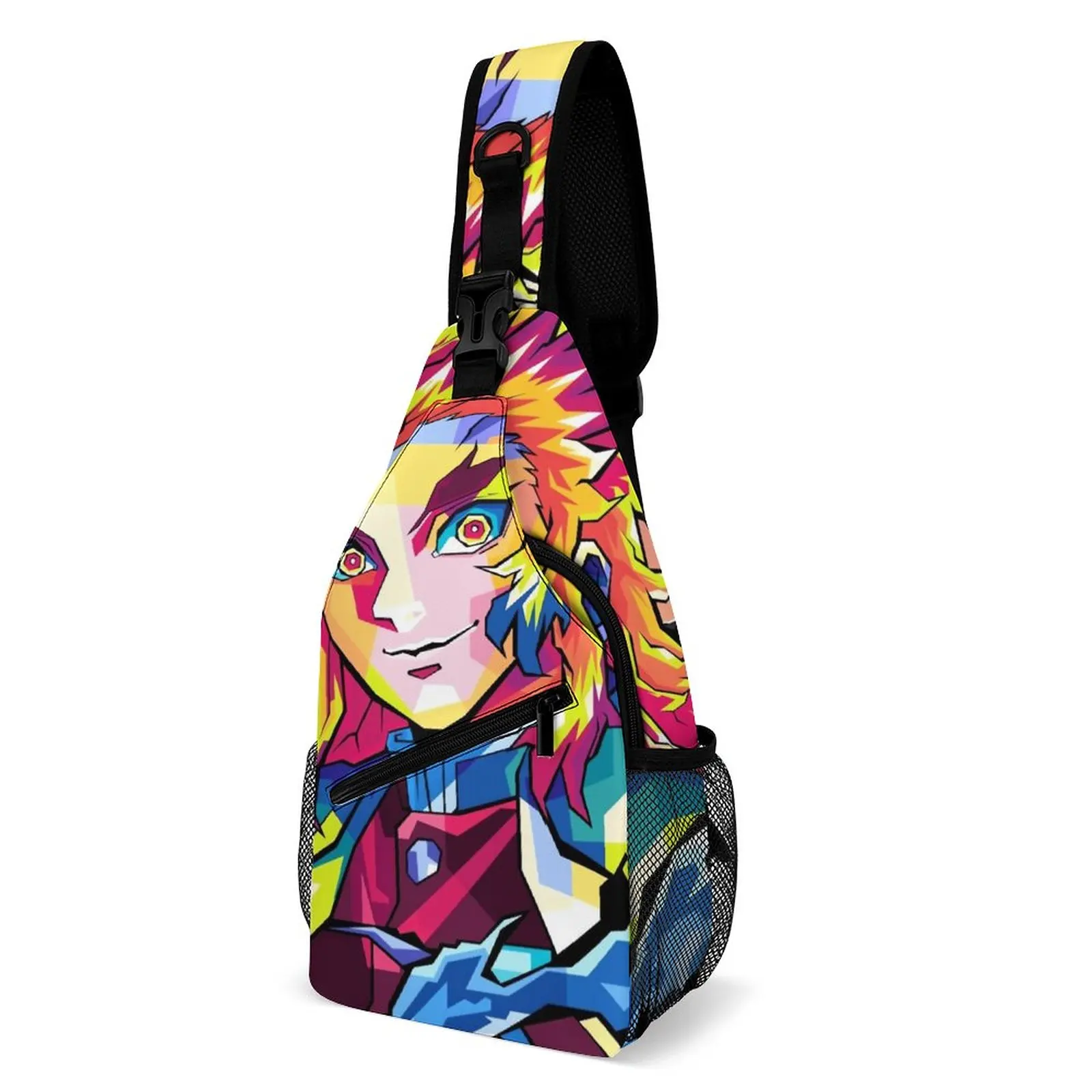 

Demon Slayer Rengoku Kyojuro Chest Bags Male Kimetsu No Yaiba Trekking Shoulder Bag Crossbody Bag University Fishing Sling Bags