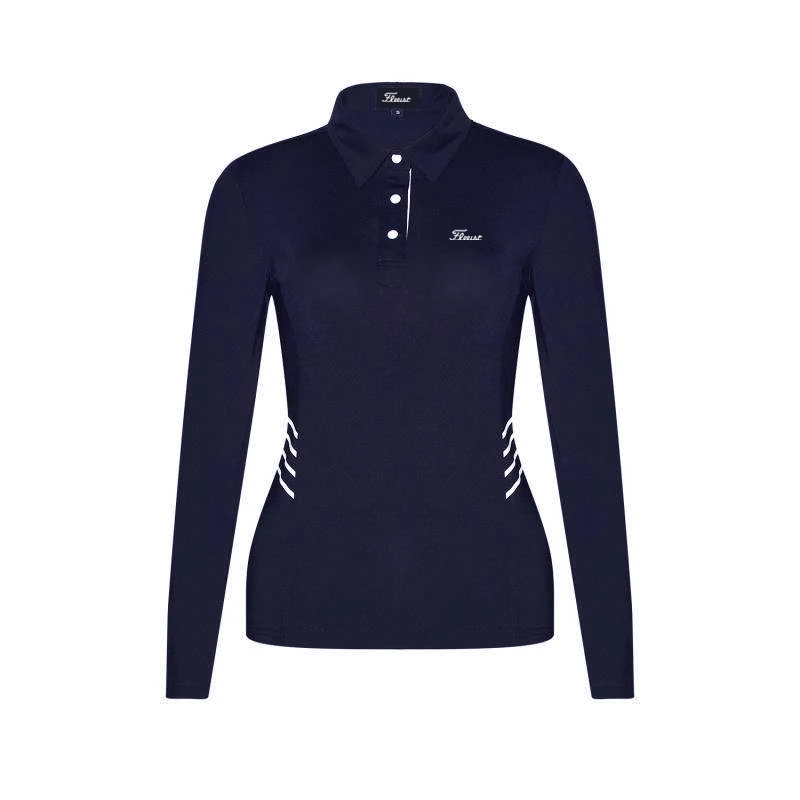 Women's Golf T-shirt Summer Fashion Sports Long Sleeve Shirt Quick Dry Breathable Polo Shirt for Ladies
