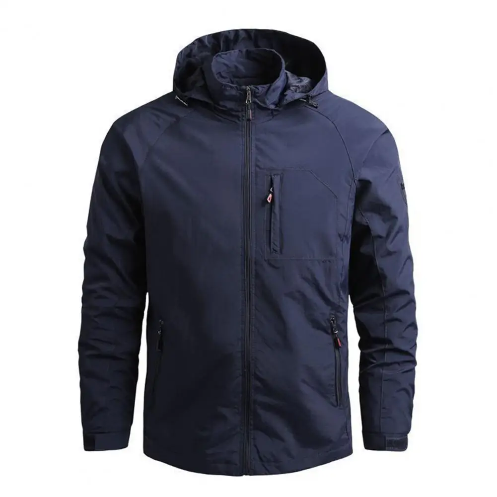 

Stylish Functional Windbreaker Versatile Men's Windproof Hooded Jackets with Multiple Pockets for Casual Outdoor Workwear Stay
