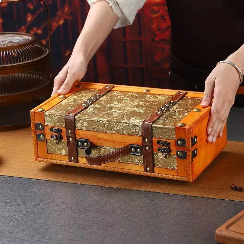 Винтажная портативная коробка для хранения фотографий китайский национальный