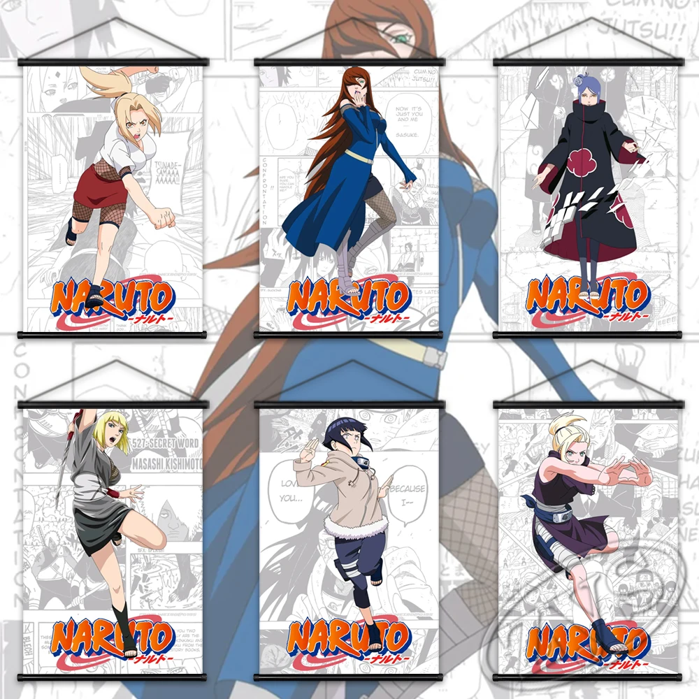 

Anime Canvas Painting NARUTO Poster Wall HarunoSakura Picture HyuugaHinata Hanging Scrolls Cuadros Living Room Home Decor Mural