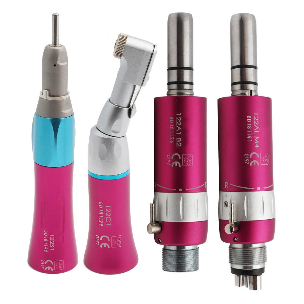 

Dental color lowspeed set handpiece turbina ar nariz reto contra angle motor straight handpiece 3 pcs
