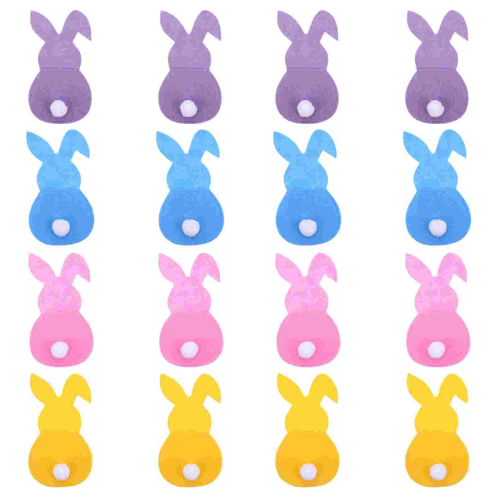 

Easter Bunny Pouches Fork Cutlery Themed Tableware Decorations Egg Swirl Napkin Rings Plates Basket Footprints Kit Cover