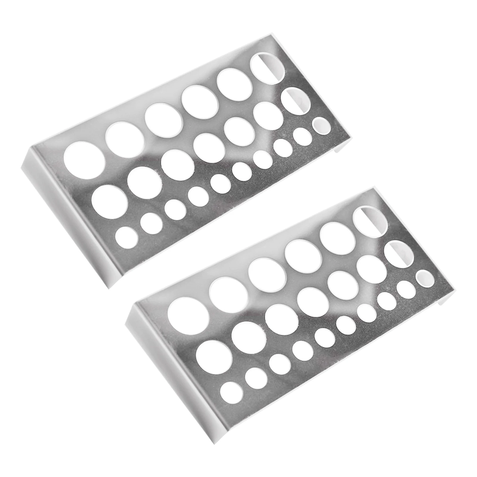 

2pcs Mirror Accessories Tattoo Ink Cup Holder 23 Holes Makeup Practical Professional Desktop Stainless Steel Durable Non Slip