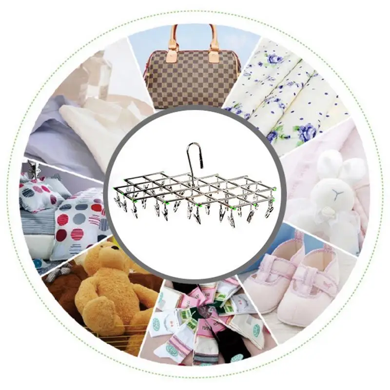 Вешалка для одежды из нержавеющей стали со складными носками шкарпетками