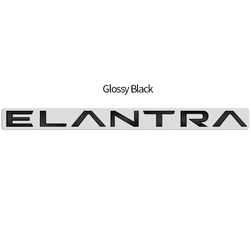 

Глянцевый черный металлический значок с буквами ELANTRA N, 3D наклейки, Эмблема багажника, декоративная наклейка, аксессуары для стайлинга автомобиля