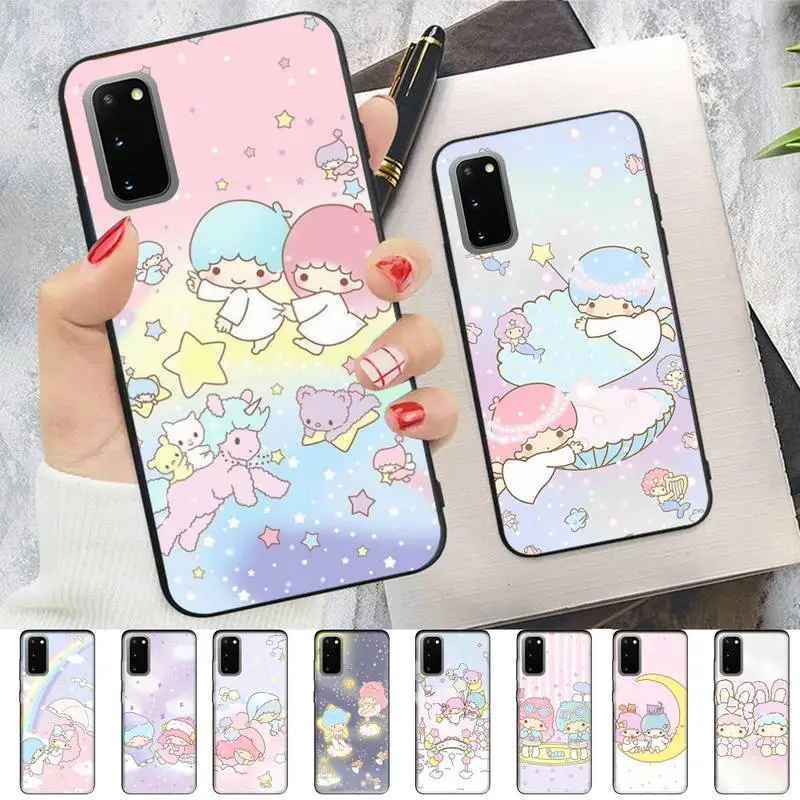 

MINISO Little Twin Stars Phone Case for Samsung S10 21 20 9 8 plus lite S20 UlTRA 7edge