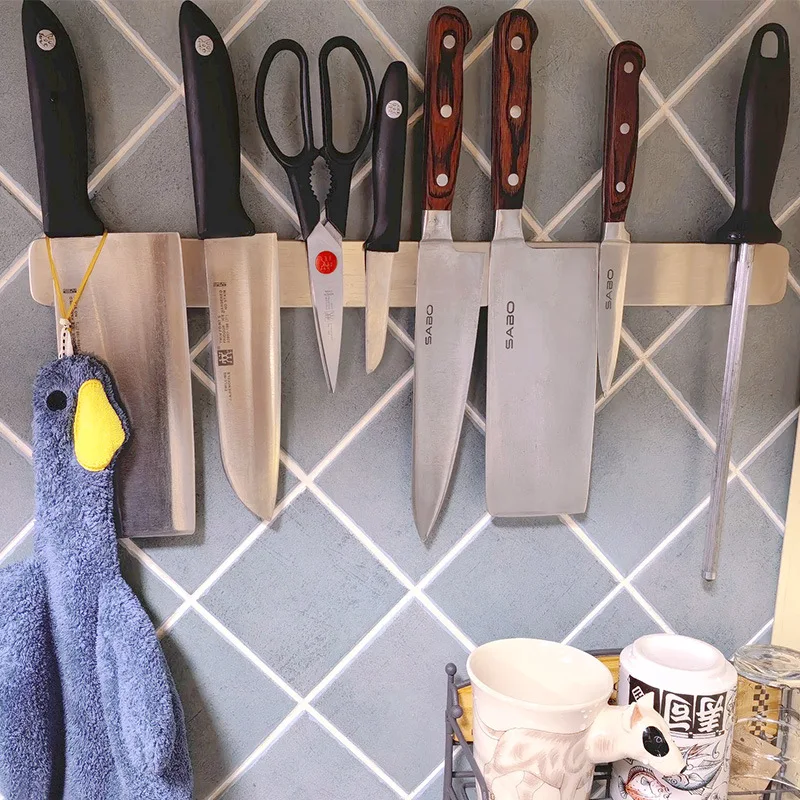 Многофункциональный магнитный держатель для ножей из нержавеющей стали 304