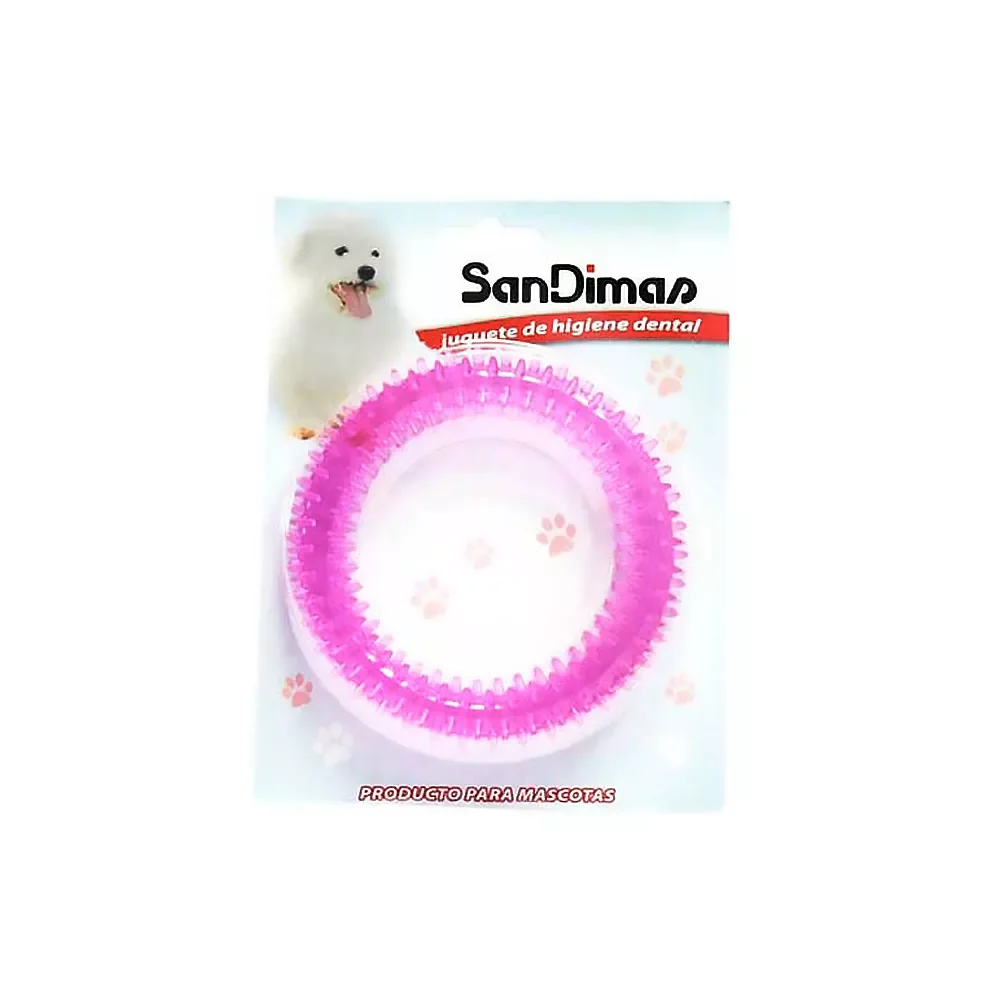 

Dog toy with 120cm ring shaped spikes. It's a dental toy, ideal for entertaining your dog at home. It has very striking colo