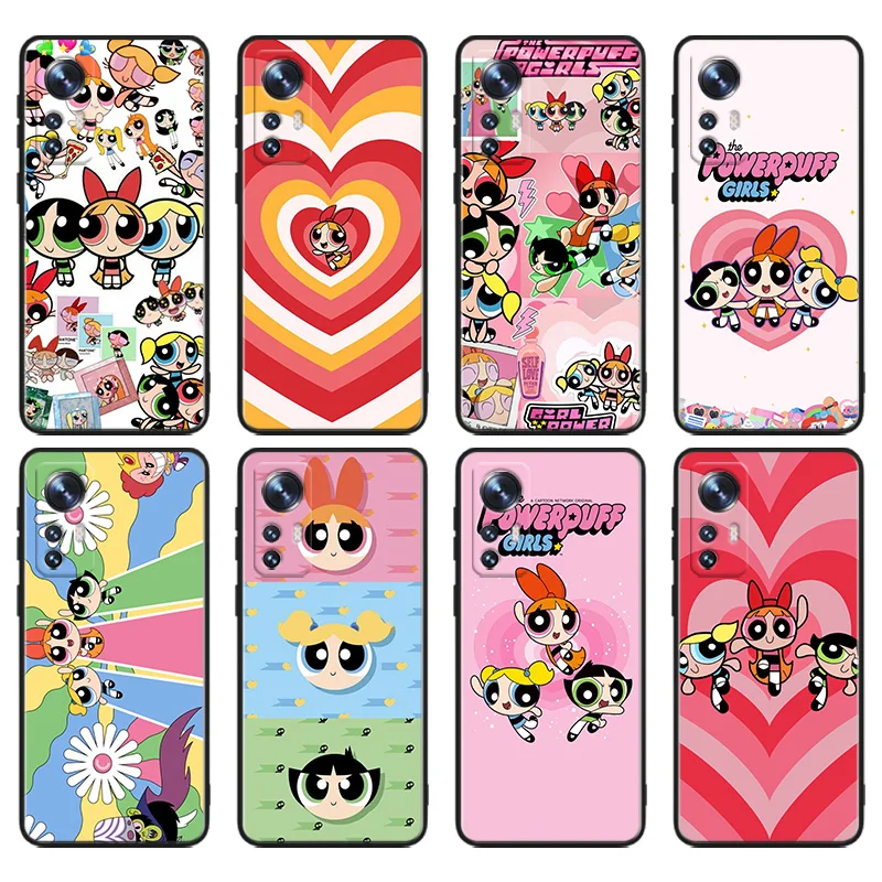 

Anime Powerpuff Girls Phone Case For Xiaomi Mi 13 10S 10 9T 9SE 8 Mix Play A3 A2 A1 CC9E Note 10 Lite Pro Black Cover