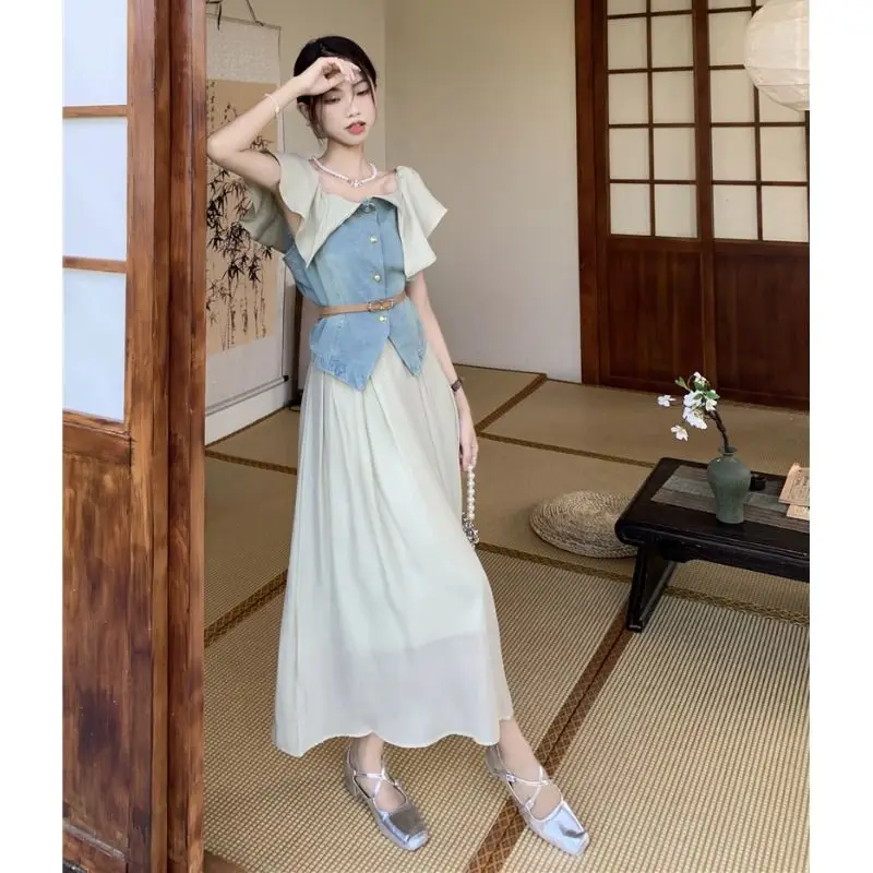 Женская юбка в Корейском стиле яркая ретро весна-лето 2024