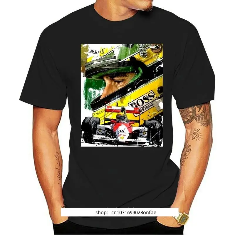 

Fashion Top Tee Mens AYRTON SENNA ARTWORK T SHIRT Print T Shirt men cotton tshirt summer brand teeshirt euro size