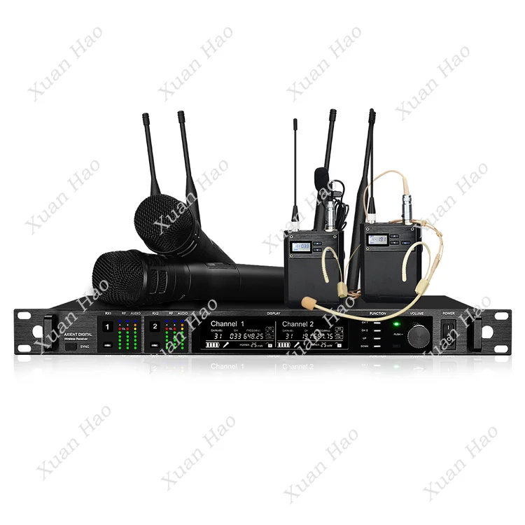 

AD4D Church Stage Performance UHF Dual Channel Handheld Microfone Lavalier Mic KSM8 KSM9 Wireless Microphone AD4D