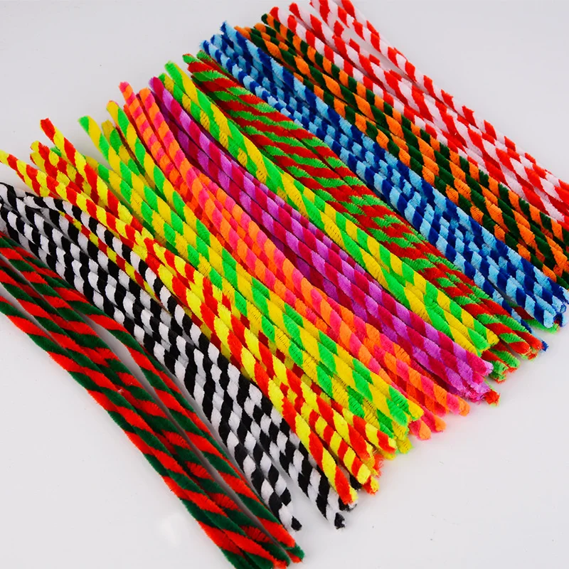 10000 шт. стебли синели трубка 30 см двухцветная плюшевая металлическая проволочная