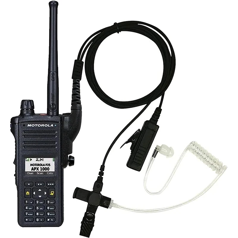 RISENKE Earpiece for Motorola PR6350 APX4000 APX6000 APX7000 XPR7550e XPR6550 XPR75502 Walkie Talkie 2 Wire Headset with PTT Mic