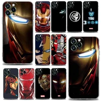 marvel phone case for iphone 13 12 11 se 2022 x xr xs 8 7 6 6s pro mini max plus silicone case cover marvel iron man face