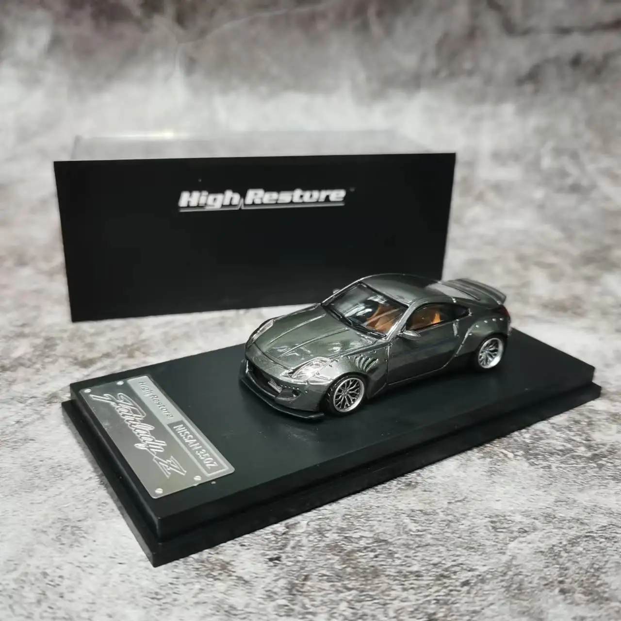 

High Restore 1:64 Model Car Fairlady Z33 350Z Pandem Rocket Bunny Alloy Wide Body Vehicle-Gun Grey