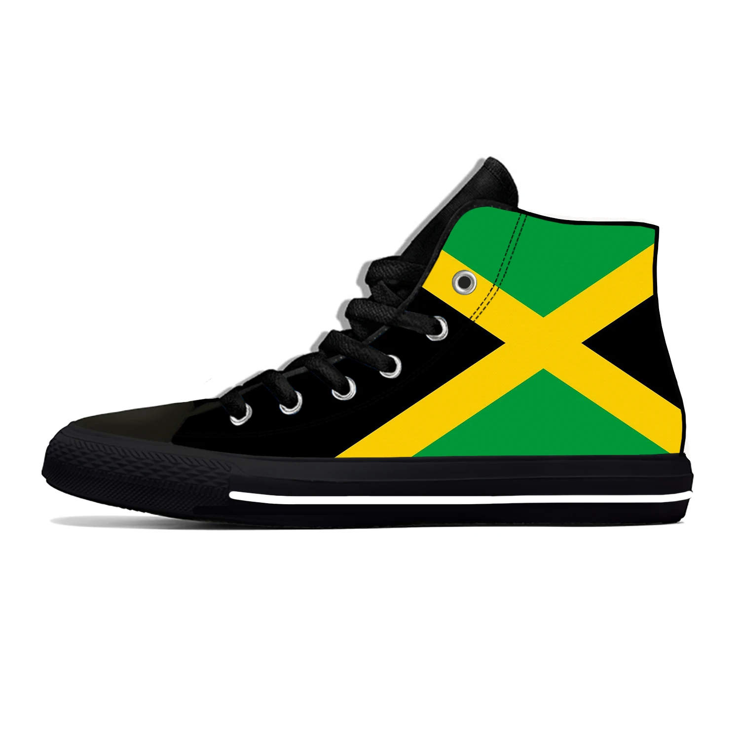 

Jamaica Jamaican Flag Patriotic Fashion Classic Casual Cloth Shoes High Top Lightweight Breathable 3D Print Men Women Sneakers