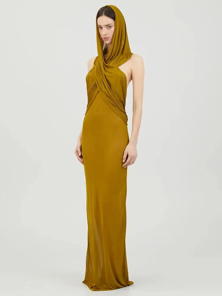 Ailigou Новое Женское цельное платье сексуальное прозрачное Сетчатое с открытой