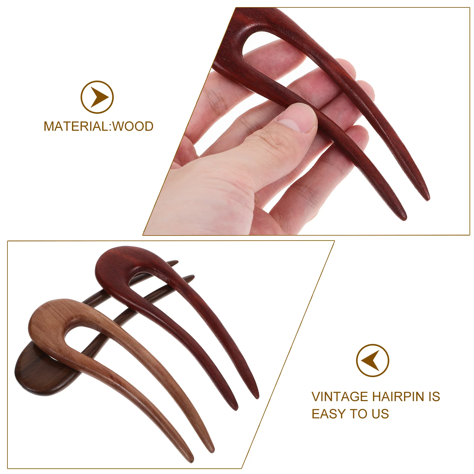 3 шт. заколка для волос из красного сандалового дерева персикового цвета зеленая