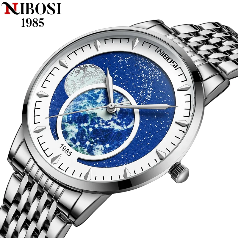 

NIBOSI Luxury Brand Men New Watch Fashio Waterproof Sport Stainless Steel Quartz Watch Simple Business Watches Relogio Masculino