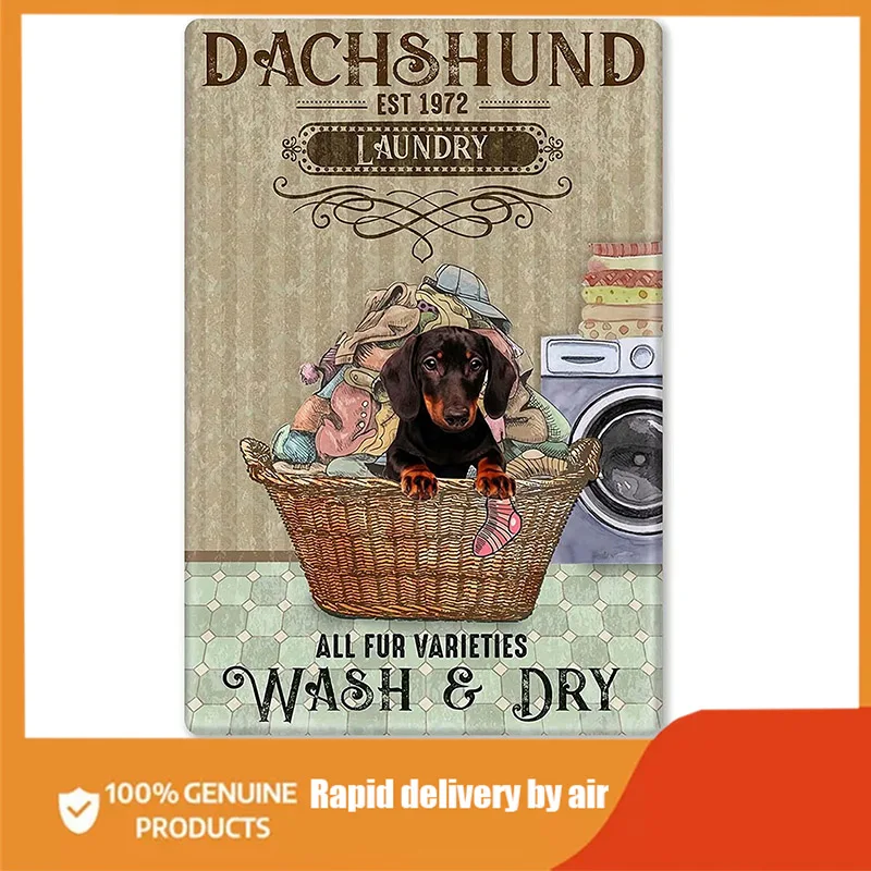 

Dachshund Laundry Tin Laundry Room Bar Club Bathroom Bedroom Cafe Restaurant Home Wall Decor room decor vintage
