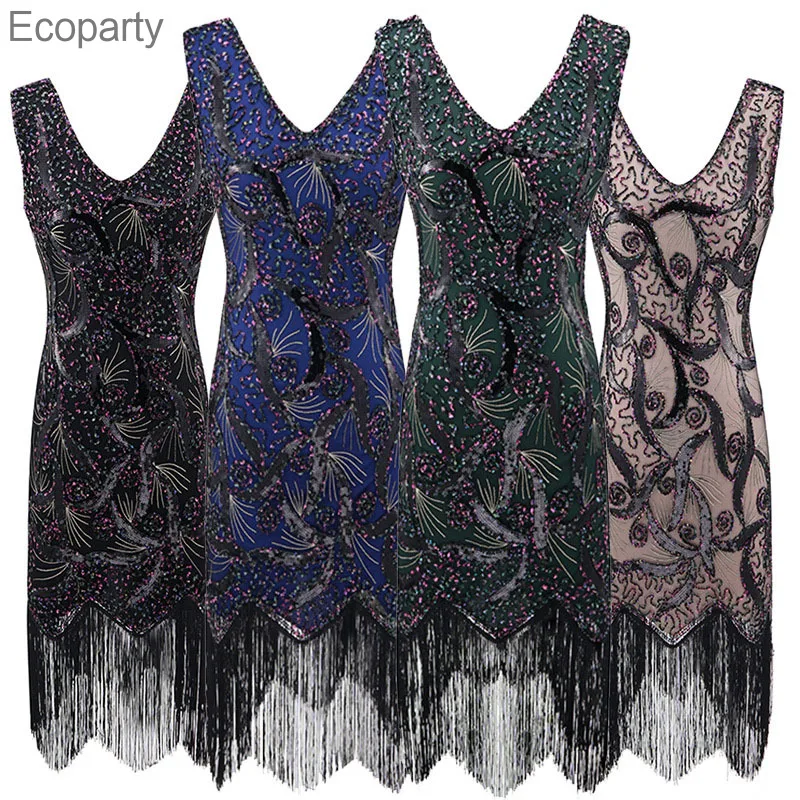 

S-3XL Women Vintage 1920s Bodycon Fringe Wedding Dress Cocktail Sequins Tassel Flapper Dresses Ladies Great Gatsby Dress vestido