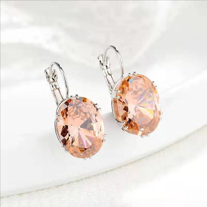 

Milangirl Trendy Alloy Silver Color Water Drop Earrings for Women Crystal Multicolor Crystal Earring Fashion Jewelry Hot Sale
