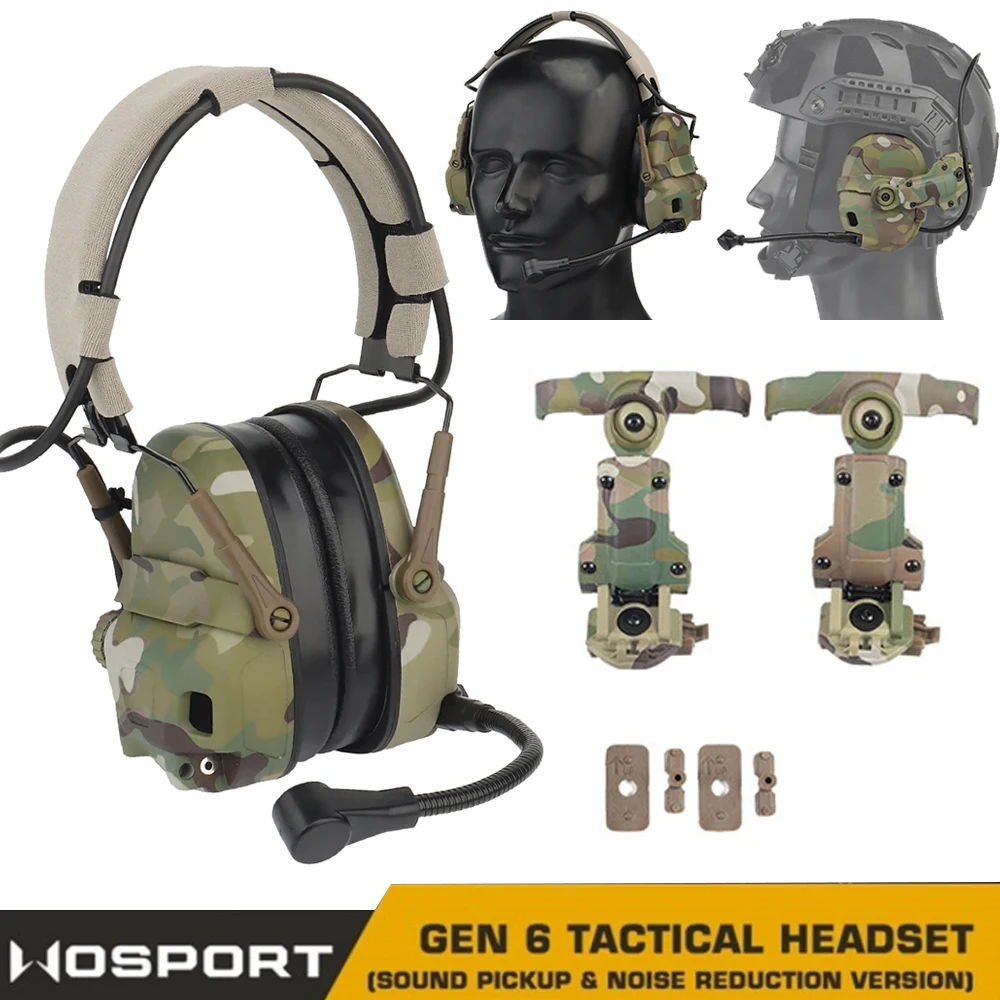 

Tactical Shooting Earmuffs Military Shooting Noise Canceling Headphones with Mic for OPS Core ARC and Wendy M-LOK Helmet