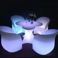new hot selling led luminous furniture bar outdoor luminous table and chair set cover factory wholesale
