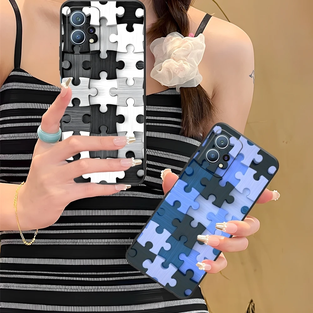 Чехол для мобильного телефона Puzzle Pretty Fashion Huawei P60 P50 P40 P30 P20 P10 P9 P8 Pro Lite Plus черный