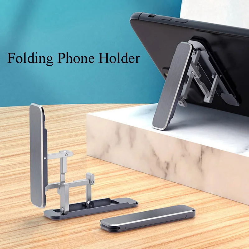 

Universal Mini Metal Folding Phone Holder Aluminum Alloy Phone Holder Invisible Foldable Mobile Phone Stand Mount for Smartphone