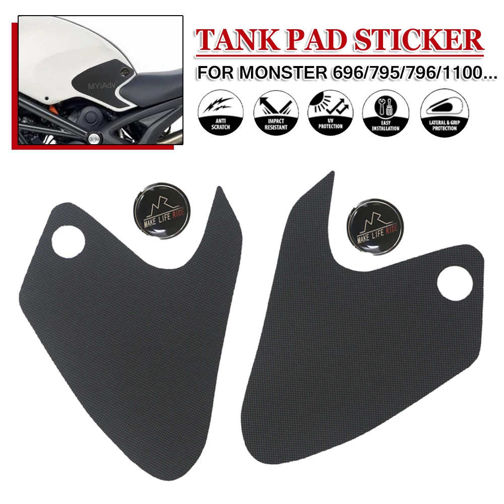 

Tank Pad Sticker For DUCATI For MONSTER 696 795 796 1100 1100S Motorcycle Anti-Slip Gas Traction Side Knee Grip Protector Decals