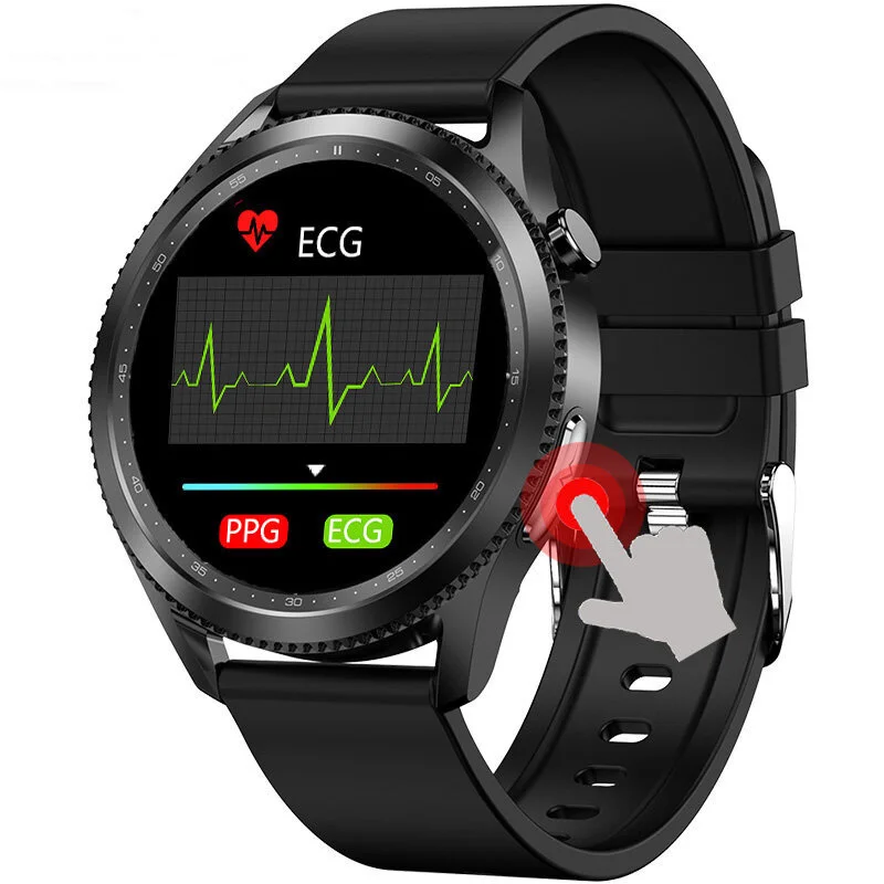 

Smart Watch 1.28 Inch Full-Touch Screen PPG+ECG Monitor Heart Rate Blood Pressure Temperature Measurement IP67 Free Shipping