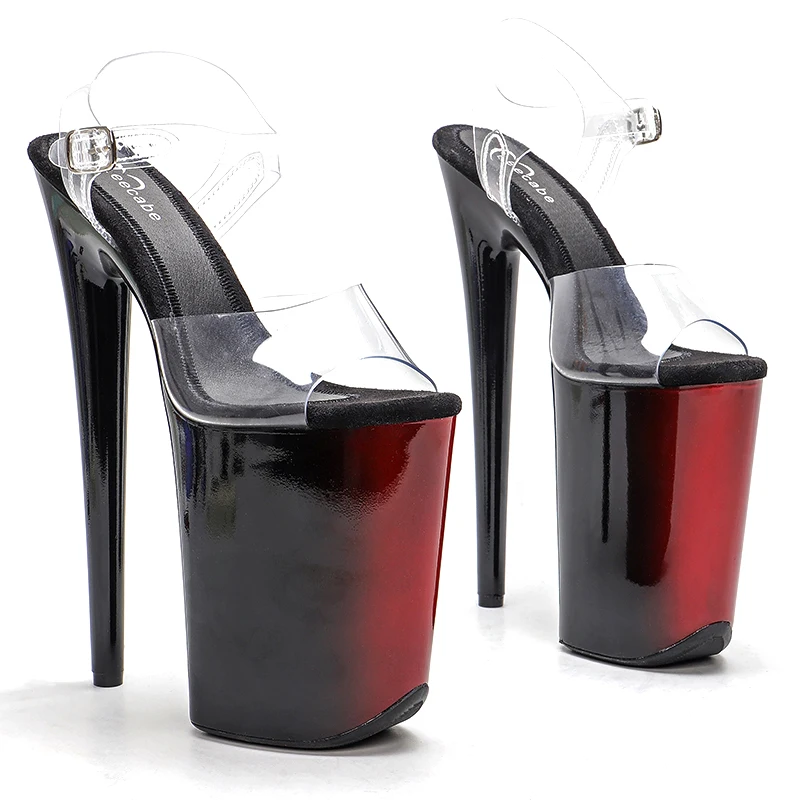 Leecabe 23CM/9inches PVC upper  Platform Sexy  High Heels Sandals Pole Dance shoes