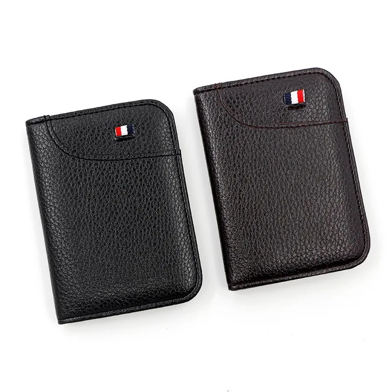 Men's Card Holder New Slim Wallet High Quality Leather Purse Fashion PU Male Money Clip Business ID Credit Card Bag Coin Purse