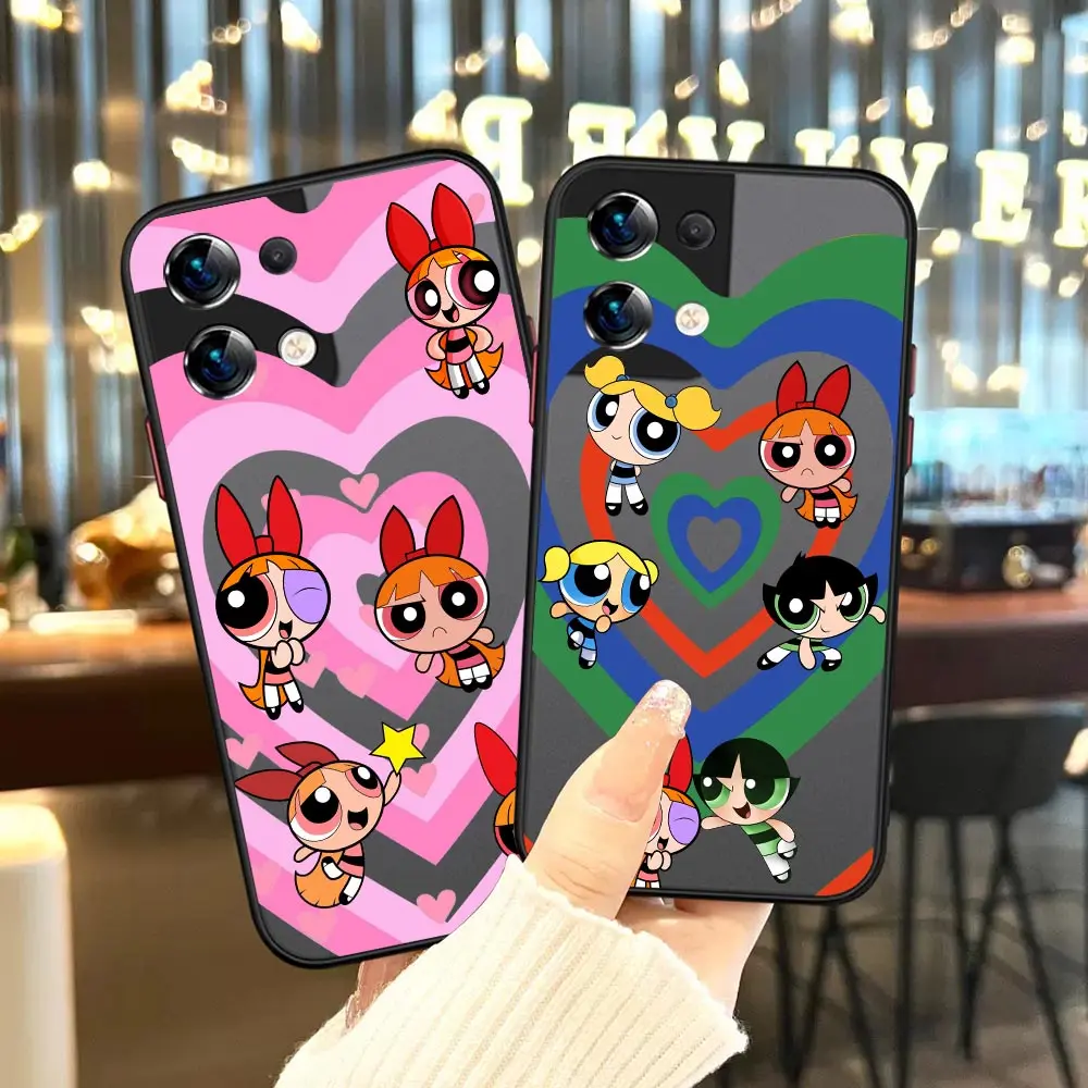 

Cute Girl Powerpuff Cartoon Comics Matte For OPPO Reno 7 Case For OPPO Reno 8 7 7Z 6Z 6 5 Pro Plus 4 4SE 3 2 2F Z Pro Plus Cover