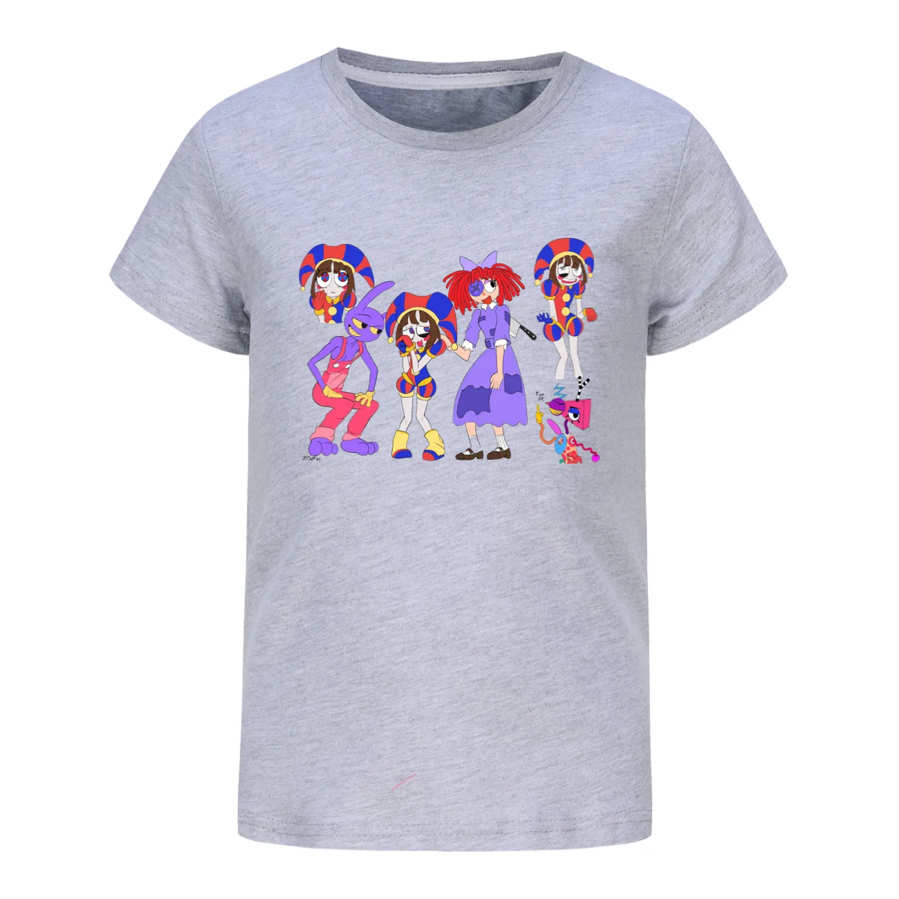 Детская летняя одежда The Amazing Circo Digital Camisas 2024 топы с круглым вырезом и короткими