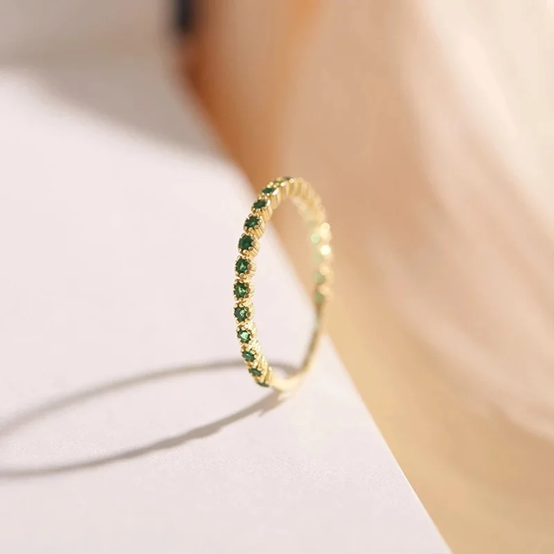 

Trendy Fine 14k Real Gold Emerald Opening Rings for Women Adjustable Design High Quality Jewelry Anniversary Weddings Party Gift