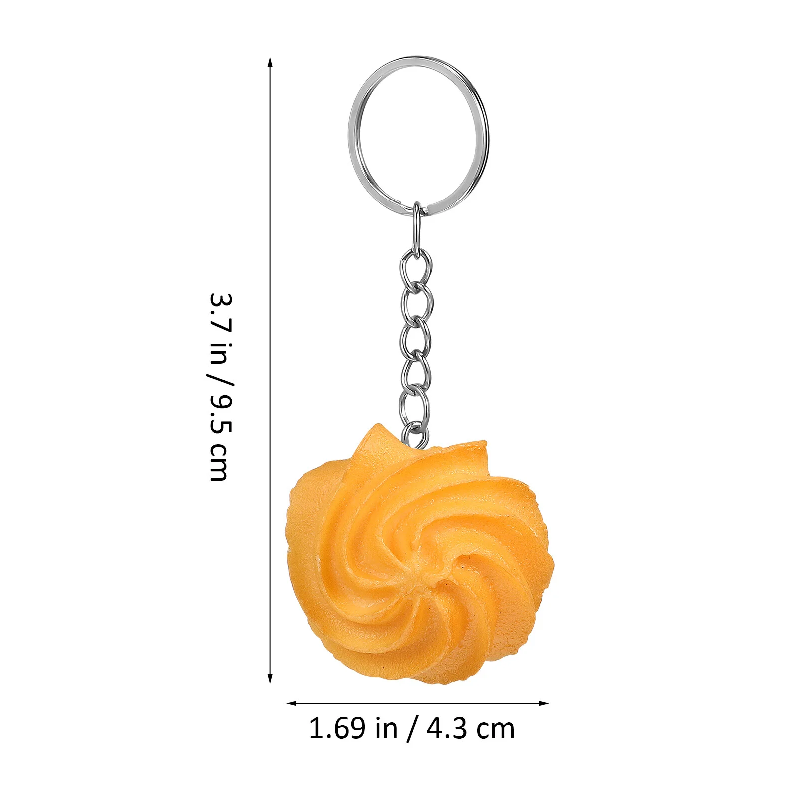 3Pcs Cookie Key Chains Artificial Biscuit Model Key Rings Decorative School Bag Pendant for Handbag
