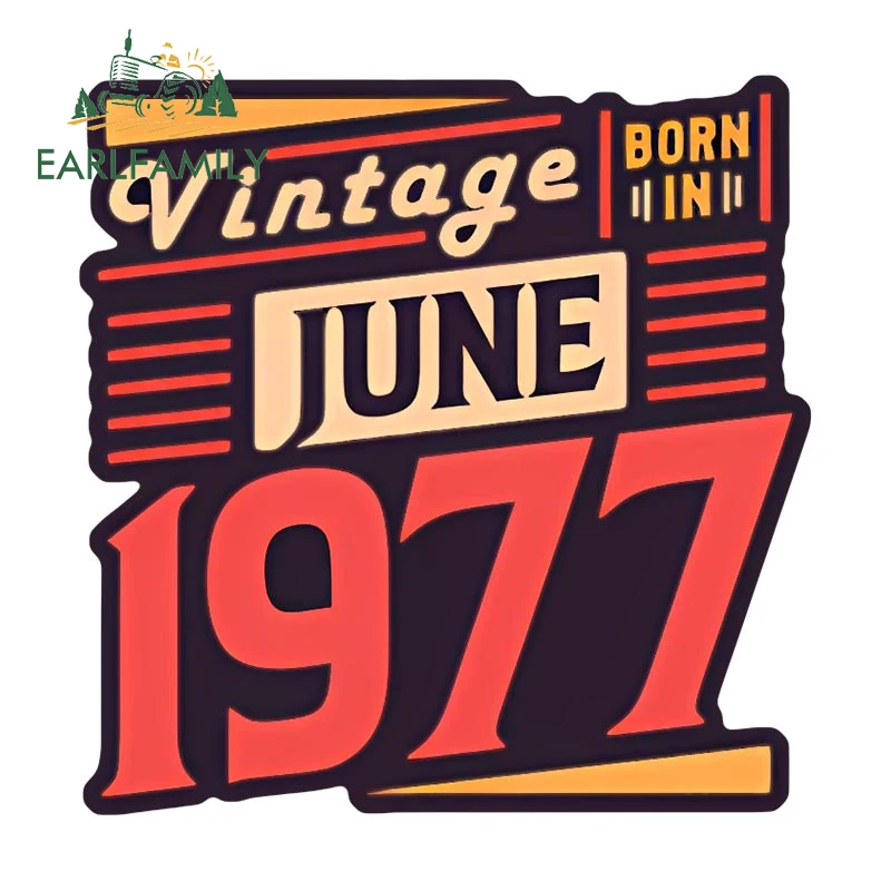 

EARLFAMILY 13 см x 7,2 см Ретро Состаренный старинный сделано в 1977 1997 Байкерский стиль Внешняя виниловая наклейка
