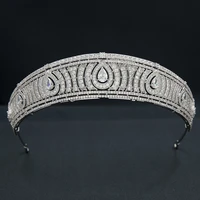 classic cz cubic zirconia royal replica tiara for weddingcrystal princess tiaras diadem for girlpromparty head jewelry