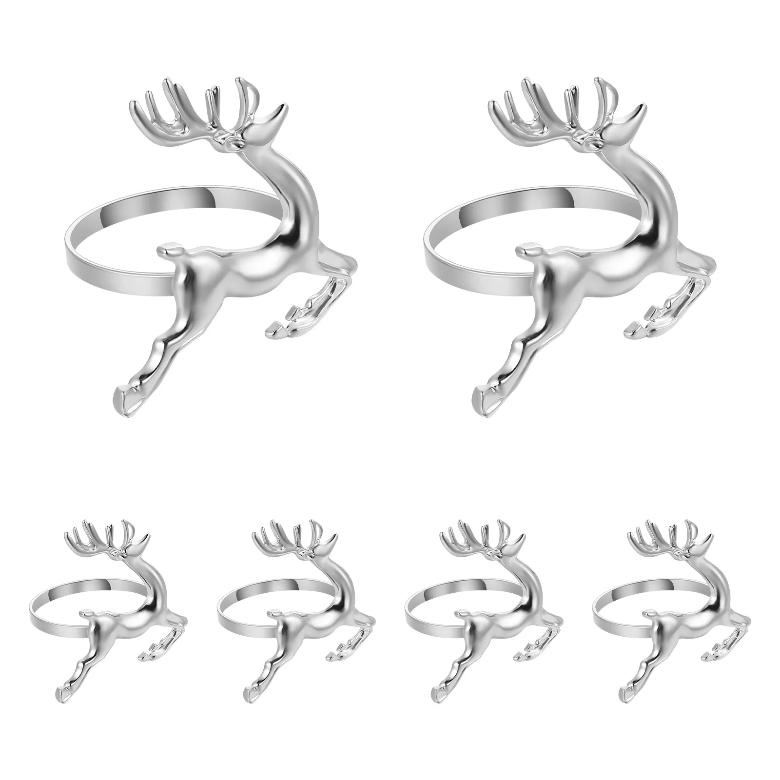 

Napkin Rings Holder Christmas Dinner Holiday Ring Reindeer Silver Holders Set Deer Bucklesnapkins6 Cloth Tables Elk Table