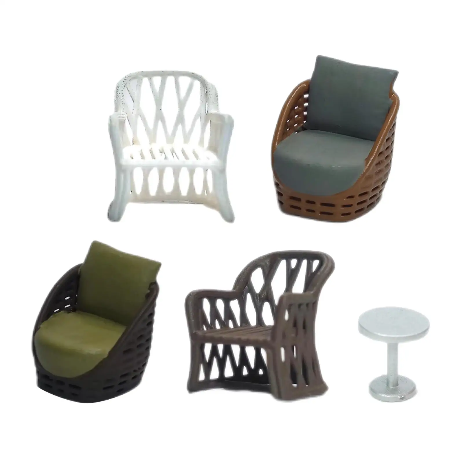 

1:64 Furniture Model diy Collections Train Railway Couch/Chair/Table