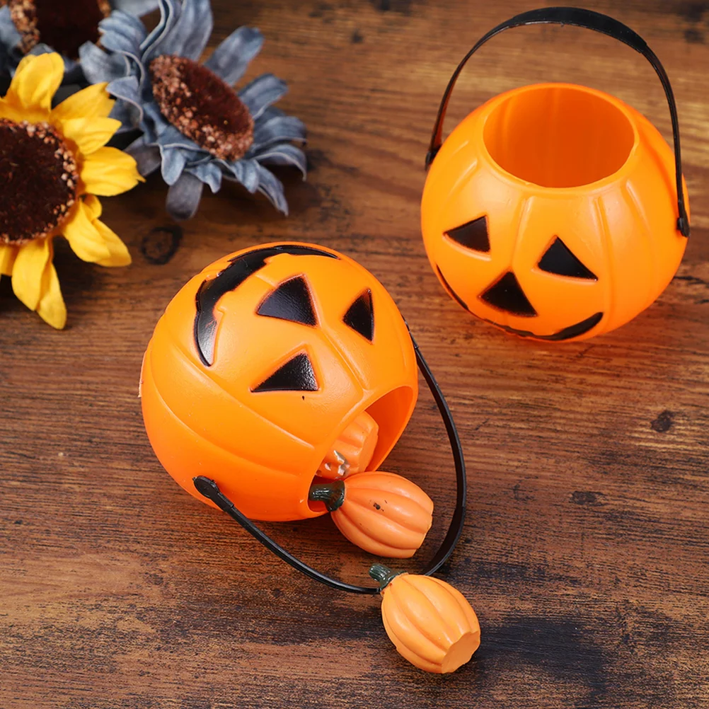 

Candy Pumpkin Bucket Bags Bag Or Trick Holderwitch Treating Party Goodie Treat Basket Decor Bucketsprop Holders Decorations