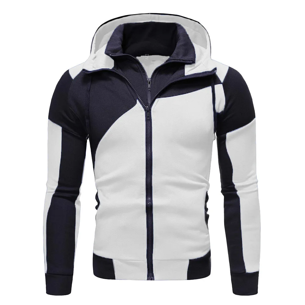 

Harajuku Patchwork Men's Hooded Sweatshirt Fashion Zipper Jacket For Men Autumn Street Couple Coat Hoodies Men's Clothing