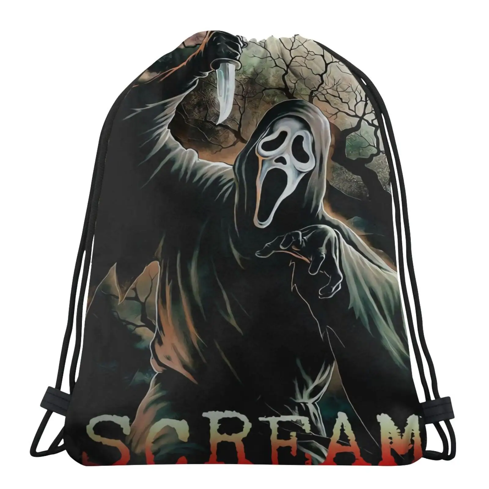 

Scream Ghostface Sidney Prescott Horror Men's Backpack Shoe Bag Bags-Bags Bags-Bags Organza Bags Backpack Suitcases String Bag