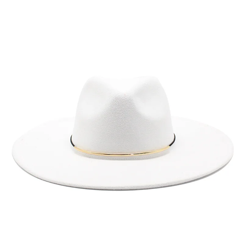 

Women's hat felt chapel beach Men's panama fashion 2022 fedoras wide brim hat with chain elegant fascinator Wedding picture hat