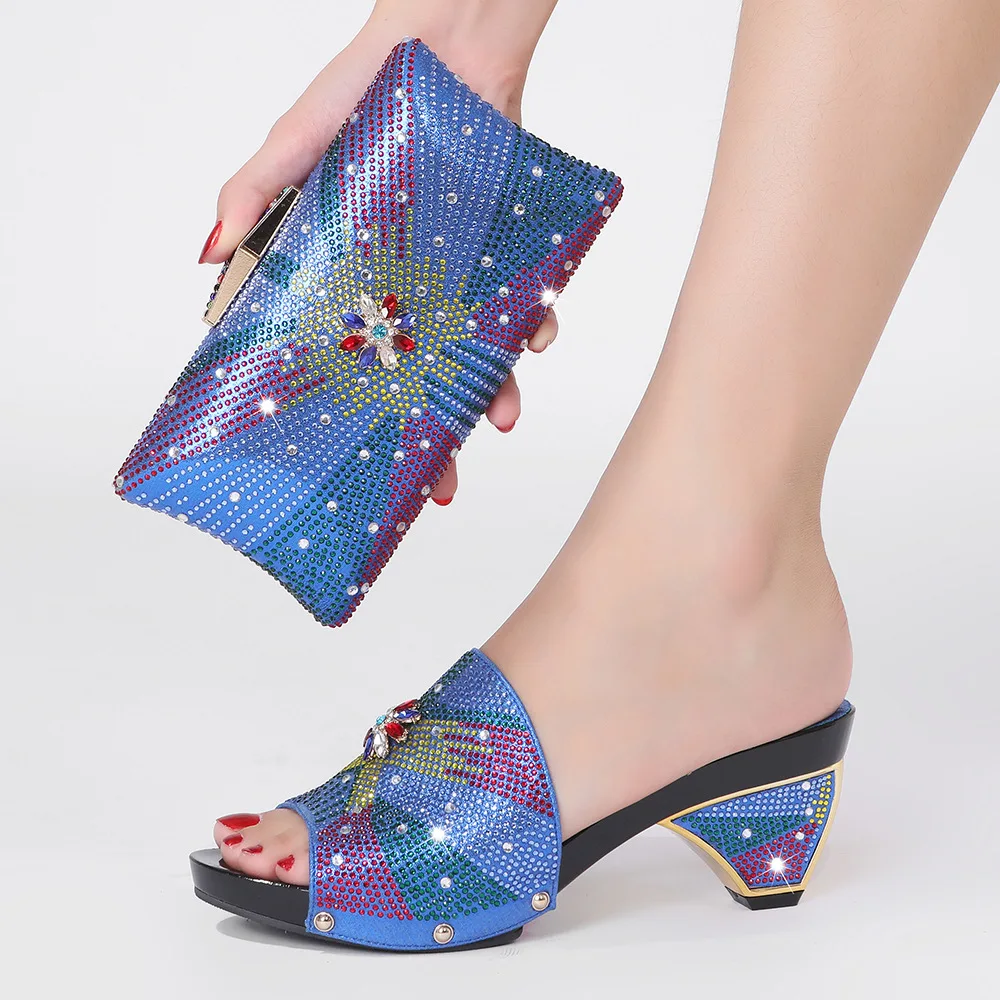 doershow Latest Design Matching Italian Shoe and Bag Set orange Wedding Party African Shoes SRT1-33 |