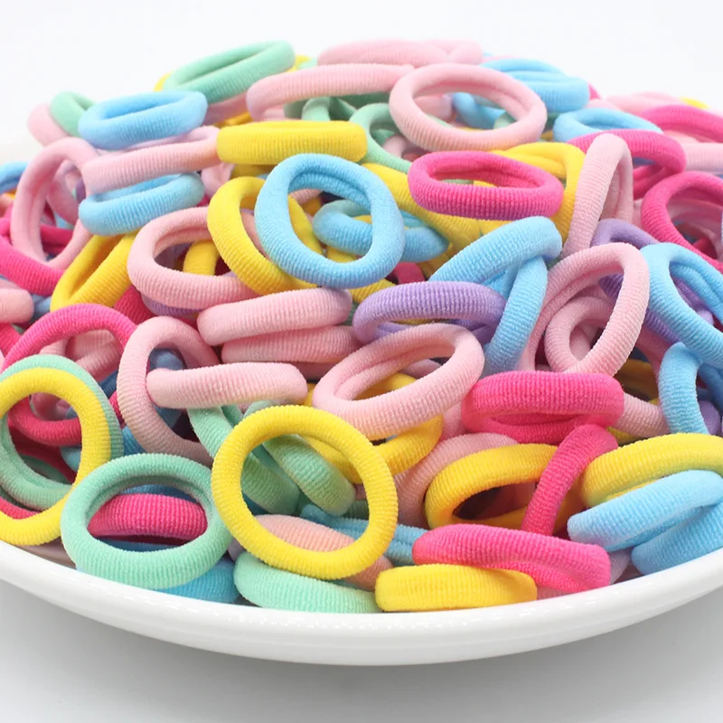

50Pcs/Lot Colorful High-Elastic Hair Scrunchie Hair Rope Kid Small Hair Bands Baby Girl Children Headbands Hair Headwear